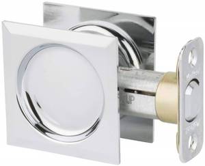 lot 14384 image: Kwikset 334SQT-26 Passage Pocket Door Locks, Polished Chrome