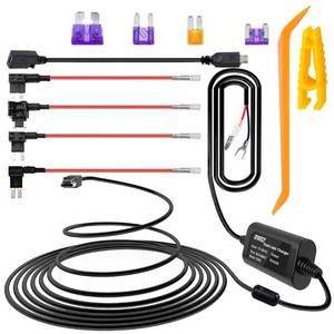 lot 14404 image: iiwey Dash Cam Hardwire Kit, 4 Meter Dashboard Camera Car Charger Cable Kit 12V- 24V to 5V, Power Adapter with LPMiniATOMicro2 Fuse for Dash Cam (MiniMicro)