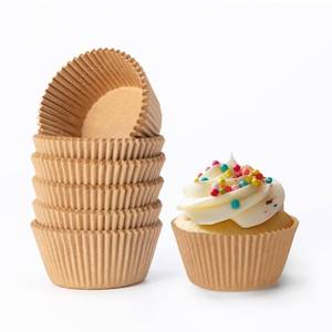 lot 14407 image: Standard Cupcake Liners 500 pcs Natural Muffin Liners No Smell,Food&Grade,Greaseproof Paper Baking Cups, Cupcake Wrappers for Party,Christmas by GoldenBakeryFamily