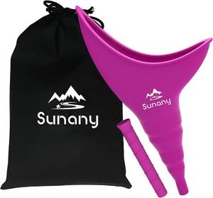 lot 14410 image: Female Urination Device, Reusable Female Urinal Silicone Women Pee Funnel Allows Women to Pee Standing Up, Portable Womens Urinal is The Perfect Companion for Camping, Outdoor or Travel - Fuchsia