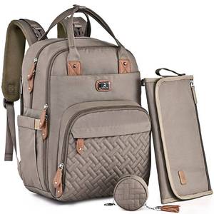 lot 14414 image: Dikaslon Unisex Polyester Diaper Backpack Daypack with Portable Changing Pad Khaki