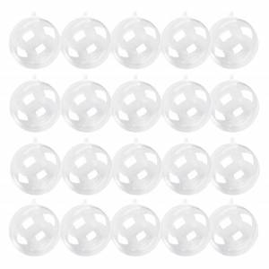 lot 14418 image: Kingrol 20 Pack 4-Inch Clear Plastic Fillable Ornaments Ball, for Christmas, Wedding, Party, Home Decor