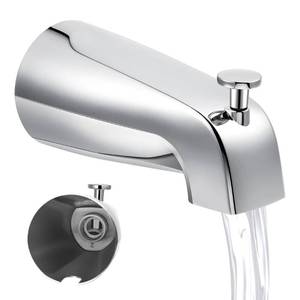 lot 14424 image: Dreyoo Universal Bathroom Tub Spout Compatible with Westbrass E531D-1F-62, Fits 4 Inch Reach Wall Front Mount Tub Spout with Shower Diverter 12 IPS Inside Thread Bathtub Faucet(Chrome)