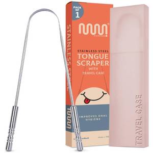 lot 14428 image: MasterMedi Tongue Scraper with Case Easy to Use Tongue Scraper for Adults, Tongue Cleaner for Oral Care & Hygiene (Single Pack (with Travel Case))