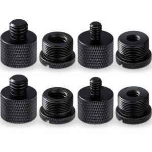 lot 14441 image: 8 Pieces Mic Stand Adapter 58 Female to 38 Male and 38 Female to 58 Male, 58 Female to 14 Male and 14 Female to 58 Male Screw Thread Adapter Mic Thread Adapter Set for Microphone (Black)