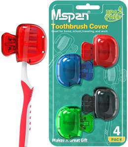 lot 14453 image: Mspan Toothbrush Head Cover Cap Toothbrush Protector Brush Pod Case Protective Plastic Clip Bathroom Cool Stuff for Household Travel
