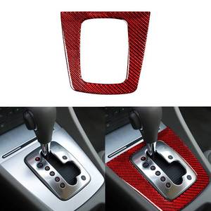 lot 14454 image: UOADA 1pc Car Automatic Shift Frame Cover Central Control Gear Shift Panel Cover Gear Box Steering Trim Sticker Interior Real Carbon Fiber Compatible with A4 S4 B7 2005 2006 2007 2008 Red