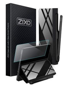 lot 14457 image: Samsung Galaxy Z Fold 5 Case Leather Cover with Phone Screen Protector 9h Tempered Glass S-Pen Slot Dust and Shock Proof, Wireless Charging Compatible Business Case for Foldable Phone (Black).