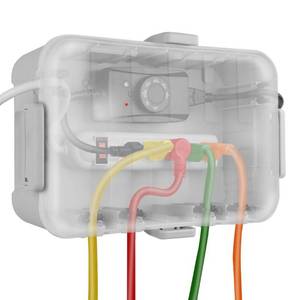 lot 14471 image: Flemoon Large Outdoor Electrical Box with Transparent Lid, IP54 Waterproof Box with Clear Cover, Weatherproof Extension Cord Cover for Photocell Light Sensor Timer, Power Strip, Outlet, Plug, Socket