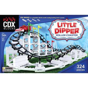 lot 14472 image: CDX Blocks Little Dipper - 324 Pcs, Building Brick Set, Gravity Powered Roller Coaster Model, Promotes STEM Learning