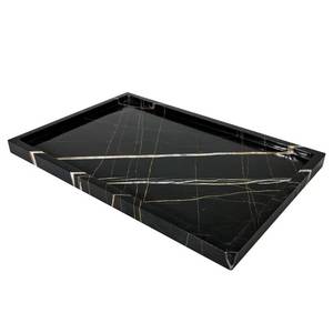 lot 14473 image: Real Luxurious Natural Marble Vanity Tray Genuine Marble Storage Tray for Home Decor Stone Tray for BathroomKitchenVanityDresser Non-Resin��Black Gold��