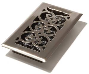 lot 14520 image: Decor Grates SPH408-NKL Floor Register, 4x8, Brushed Nickel Finish