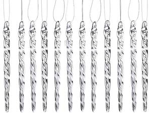 lot 14522 image: Klikel Glass Icicle Ornaments - Winter Decorations for Christmas Tree - Total 36 Hanging Ornaments - 18 4 and 18 6