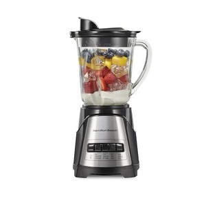 lot 14537 image: Hamilton Beach Power Elite Wave Action Blender For Shakes and Smoothies, Puree, Crush Ice, 40 Oz Glass Jar, 12 Functions, Stainless Steel Ice Sabre Blades, 700 Watts, Black (58148A)