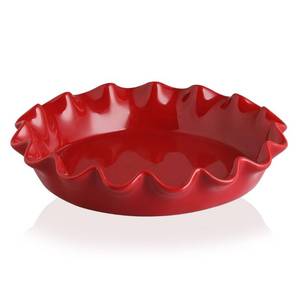 lot 14543 image: Sweejar Ceramic 11.5 Inches Pie Pan for Baking, Deep and Fluted Porcelain Round Pie Dish, Non-Stick Pie Plate for Pumpkin Pie, Apple Pie, Pie Pots with Morden Farmhouse Design(Red)