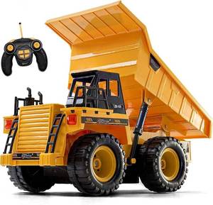 lot 14561 image: Top Race Remote Control Dump Truck - 5-Channel Electric Radio Control Construction Vehicles - Realistic Toy with Lights and Sounds for Kids 3 - Car Truck for Indoor, Outdoor