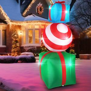 lot 14567 image: Ceenna 6 ft Christmas Inflatables Outdoor Decorations Christmas Blow up Yard Decorations with Built in LED Lights for Outside Lawn Yard Garden Xmas Holiday Party (Gift Box)