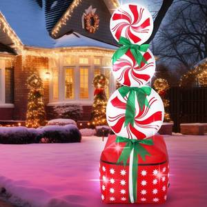 lot 14581 image: Ceenna 6 ft Christmas Inflatables Outdoor Decorations Christmas Blow up Yard Decorations with Built in LED Lights for Outside Lawn Yard Garden Xmas Holiday Party (Christmas Candy)