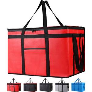 lot 14587 image: Bodaon Insulated Food Delivery Bag for Pizza Delivery, Grocery- Cooler Bag, Food Warmers for Parties, Catering Supplies for Doordash, Thermal Bags for Cold and Hot Food Carrier (Red, XXX-Large, 1-Pack