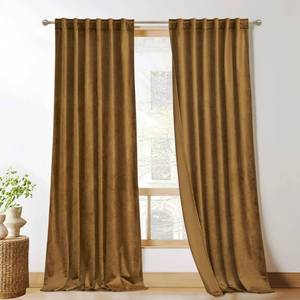 lot 14590 image: KGORGE Velvet Curtains 108 inches Super Soft Room Darkening Energy Efficient Extra Long Window Curtains & Drapes for Bedroom Living Room Kids Nursery, Gold Brown, W 52 x L 108 inch, 2 Panels