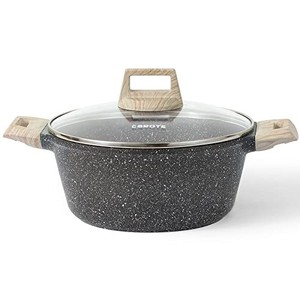 lot 14595 image: CAROTE 6 Qt Nonstick Stock Pot Soup Pot,Granite Cooking Pot, Casserole Dish Dutch Oven with lid Cookware PFOA Free (CLASSIC GRANITE)