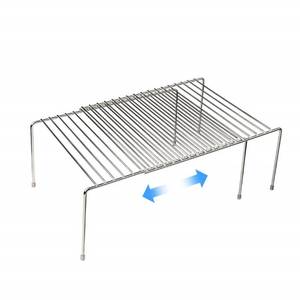 lot 14598 image: Tomorotec Space-Saving Stainless Steel Storage Rack, 12.8-22.8 in, Silver, Easy to Install, Versatile Design