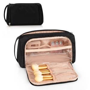 lot 14621 image: CUBETASTIC Small Makeup Bag, Makeup Pouch, Travel Cosmetic Organizer for Women and Girls (Oxford Cloth, Black)