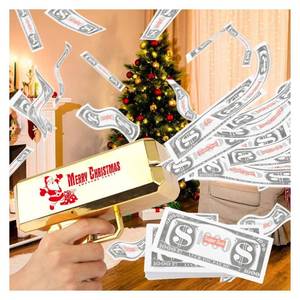 lot 14626 image: Draywitt Christmas Money Gun Shooter - Cash Gun Shooter for Real Money,Money Gun with Prop Money