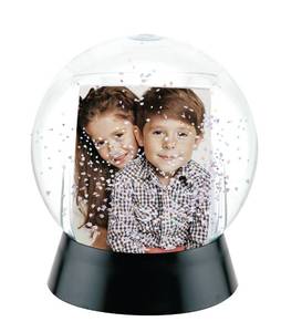 lot 14634 image: Neil Enterprises Inc. Sphere 2-Photo Snow Globe with Black Base