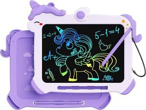 lot 14635 image: LCD Writing Tablet for Kids, Unicorn Colorful Screen Doodle Board, Toddler Educational Travel Toys, Christmas Birthday Gift for 3 4 5 6 7 Year Old Girls Purple