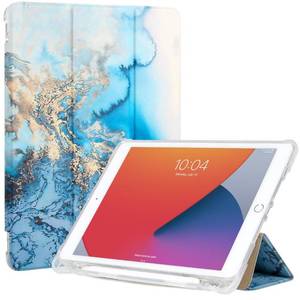 lot 14645 image: ProtUTab Case Compatible with iPad 10.2 Case 202120202019�� Auto Wake&Sleep Slim Trifold Stand Case Compatible with iPad 7th8th9th Gen Case with Pencil Holder, Lightweight TPU, Blue Marble