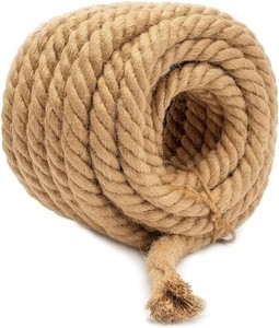 lot 14657 image: RIEMEX Jute Rope Garden Twine String Indoor and Outdoor DIY Twisted Manila Rope Home Decor Crafts for Gardening Thick Rope Natural Nautical Nemp Strong Jute Rope (25, 12 inch)