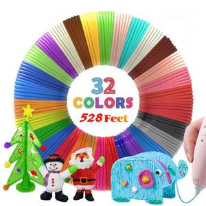 lot 14659 image: 32 Colors 528 Feet 3D Pen Filament Refills, Each Color is 16.5 feet, 1.75mm PLA 3D Pen Refills for 3D Printing Pen, Compatible with MYNT3D SCRIB3D 3D Printing Pen, Not Support for 3Doodler Pen