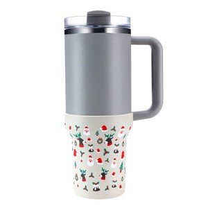 lot 14668 image: Uvafly Christmas Boot for Stanley, Silicone Protector Sleeve for Stanley Quencher H2.0 FlowState Tumbler 40oz  Stanley Adventure Quencher Tumbler 40oz Cup Accessories (Cream)