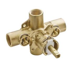 lot 14672 image: Moen Rough-In Posi-Temp Pressure Balancing Cycling Shower Valve with Stops, 12-Inch IPS Connections, 2590