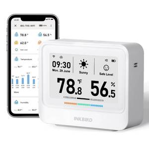 lot 14675 image: INKBIRD WiFi Thermometer Hygrometer, Temperature and Humidity Sensor with Weather Station, 8-in-1 IBS-TH5 with Electronic Ink Display, 2 Years Free Data Storage Export, Remote Monitor for Room