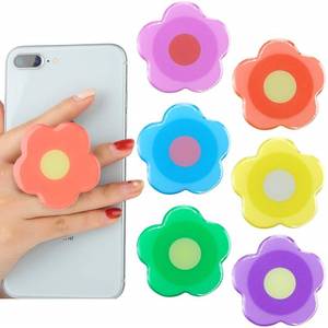 lot 14676 image: 6 Pieces Flower Phone Grips Colorful Flower Finger Phone Stand Foldable Finger Holder Cute Cellphone Grip for Most Smartphones and Tablets, 6 Colors