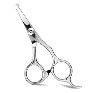 lot 14681 image: Avenoir Facial Hair Scissors for Men, Professional Mustache & Beard Scissors, Nose Ear Eyebrow Pet Trimming Stainless Steel Scissors(Safety Round Tip Design), Silver, 5.3inx2.16inx0.7in