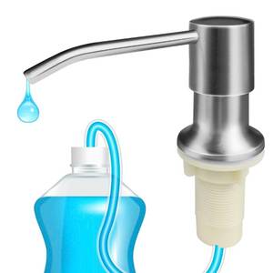 lot 14691 image: HGMU Soap Dispenser for Kitchen Sink,Brushed Nickel Kitchen Countertop Soap Dispenser Pump��Stainless Stee Built in Sink Soap Dispenser with 39 Silicone Extension Tube Connect to Soap Bottles