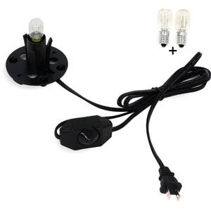 lot 14698 image: Betus Original Replacement Upgraded Salt Lamp Power Cord with Dimmer Control Switch & Base Assembly for Himalayan Salt Lamps Power Cord - UL Listed 6 Feet Long with Two Free 15W Bulbs