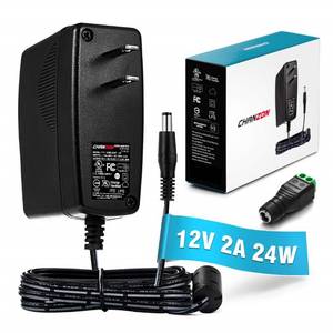 lot 14699 image: Chanzon 12V 2A Power Supply Class2 24W LED Strip CCTV Camera AC DC Switching Adapter (Input 100-240V, Output 12 Volt 2 Amp) Wall Wart Transformer Charger for DC12V (6Ft Cord, 24 Watt Max)