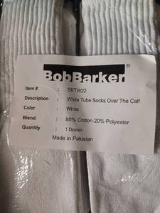 lot 31 image: New Dozen mens white over calf socks