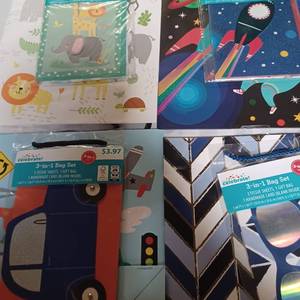 lot 74 image: Set of 4 Graduation New 3 in 1 gift bags for all ages kids thru college grads