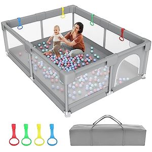 lot 61603 image: 79 �71 Extra Large Baby Playpen, Big Play Pens for Babies and Toddlers, Gap-Free, Climb-Proof Baby Playards for Indoor Fun, Baby Gate Playpen with Zippered Door and Storage Bag