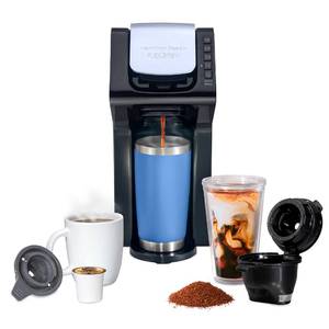 lot 61609 image: Hamilton Beach Gen 4 FlexBrew Single-Serve Hot & Iced Coffee Maker with Removable Reservoir, Compatible with Pod Packs and Grounds, 50 oz, 4 Fast Brewing Options, Black