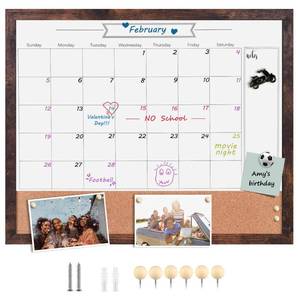 lot 61613 image: TORASO Whiteboard Calendar & Bulletin Board, 18 x 22 Combination Dry Erase White Board(ZHYL-WB-4555)