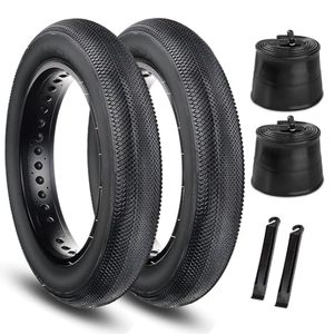 lot 61620 image: Hycline E-Bike Fat Tire Replacement Set 26x4.0 Inch Folding Bicycle Tires Plus Bike Tubes and Tire Levers Compatible with Urban Street Mountain or 3-Wheel Bikes (2 Pairs)