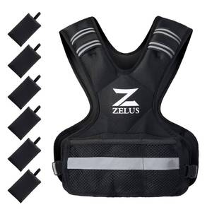 lot 61623 image: ZELUS Weighted Vest for Men and Women  4-10lb11-20lb20-32lb Vest with 6 Ironsand Weights for Home Workouts  Adjustable Body Weight Vest Exercise Set for Cardio and Strength Training (11-20 lb.)