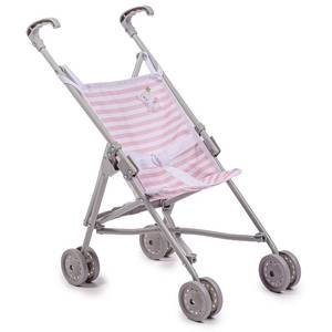 lot 61624 image: JC Toys  Berenguer Boutique  Single Umbrella Baby Doll Stroller  Elephant Theme  Pink  Ages 2 
