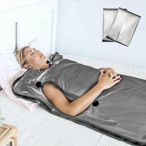 lot 61635 image: LifePro Sauna Blanket for Detoxification - Portable Far Infrared Sauna for Home Detox Calm Your Body and Mind Large Gray - Sauna for in-Home Use
